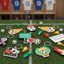 Batiyeer 72 Pack Soccer Keychains Bulk Party Favors Sports Valentines Gifts Ball Key Chains Funny Keyring for Women Men Birthday Supplies