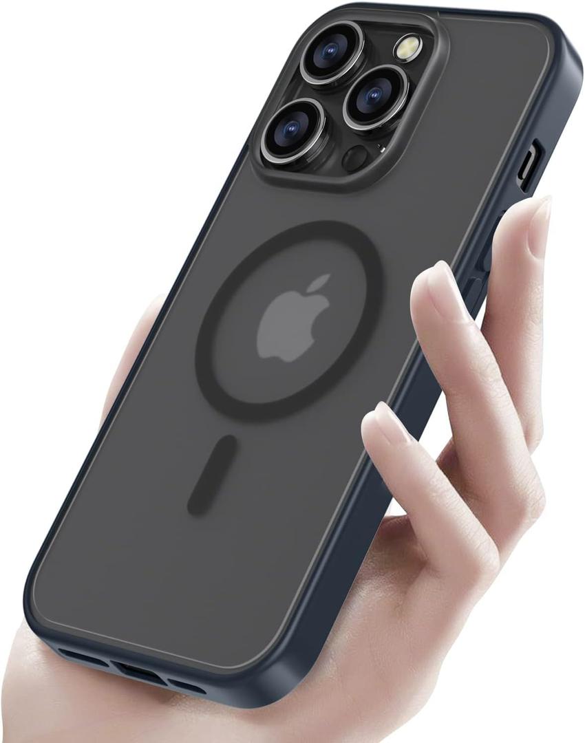 Gatita Magnetic Blue Translucent Case for iPhone 14, Slim Shockproof Matte Case for iPhone 14, Frosted Phone Case Compatible w Magsafe for iPhone 14 6.1" (Y2022) - Blue Translucent