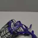 Pitbull Dog Muzzle Breathable Metal Basket for Large Dogs Amstaff Staffordshire Terrier Secure Wire Mask Adjustable Durable Leather Straps Biting Chewing Barking (Blue)