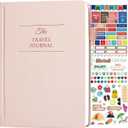 Lankaiva Travel Journal for Women & Men - Budget Travel Planner Notebook for 6 Trips Organizer- Travel Scrapbook to Record Memories and Adventures - Gifts for People Who Travel, Pink