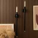 Wall Candle Sconces Set of Two, Wooden Candle Holder. Black Sconces Decor Set of 2. Taper Candle Sconce. Wall Set of Two Candle Holders