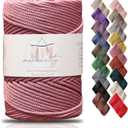 Makromecity, Premium Polyester Macrame Cord 3mm x 131 Yards (394 feet) 3mm Polypropylene Dusty Rose Macrame Cord Crochet Macrame Bag Cord Crafts for Wall Hangings, Bags, Underplate, Rug