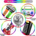 Amandir 80s 90s Theme Party Decorations, 90Pcs Balloon Garland Kit 6PCS Disco Ball Radio Boom Box Retro Mobile Phone Guitar Microphone Foil Balloons for Back to 80s 90s Hip Hop Birthday Supplies