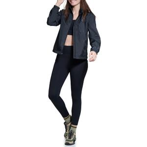 BASS OUTDOOR Womens Windbreaker Jacket  Zip-Off Sleeves & Stand Collar (Large, Black)