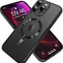 OOK Magnetic Case Made for iPhone 16 Pro (6.3 Inch) [Built-in Camera Lens Protector] [Compatible with MagSafe] Soft TPU Anti-Scratch Shockproof Protective Slim Clear Case for Women Men - Black