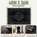 Office Chair Mat for Hardwood Floor, 36"x48" Desk Chair Mat for Home Office, Non-Slip Under Desk Mat for Rolling Chair,Washable Chair Rugs for Gaming Chairs-Black