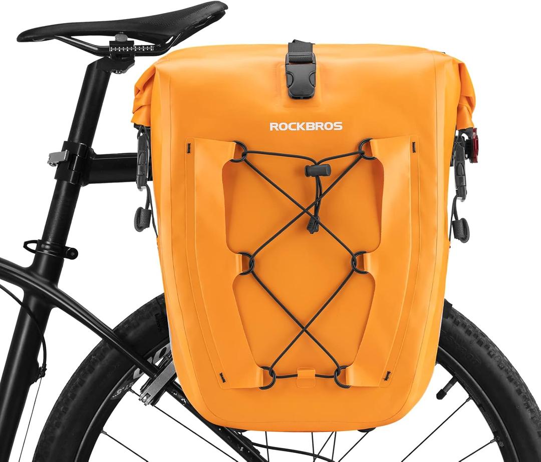 ROCKBROS Bike Panniers Waterproof Bike Rear Rack Bag Max 30L Large Capacity Bike Rear Panniers for Cycling Traveling Commuting 1 Pack
