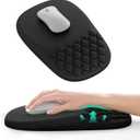 VAGAU Ergonomic Mouse Pad with Wrist Rest, Wrist Rest Pain Relief Mousepad Memory Foam Massage & Non-Slip PU Base for Carpal Tunnel Pain Relief - Gaming, Office, Home Use (Black)