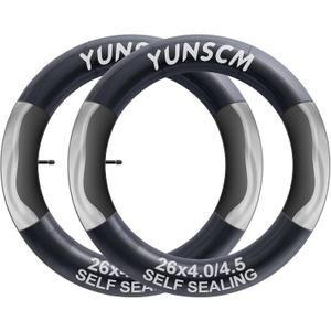 2-PCS 26" Self Sealing E-Bike Tubes 26 x 4.0 26x4.50 AV32mm Schrader Valve Super Automatic Repair, Self-Sealing, Puncture Resistant Compatible with 26x4.0/4.5 Fat Bike Bicycle Tire Tubes
