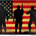 Veterans Day American Flag Soldier Military Flag Banner 3x5 Ft,Welcome back home Independence Day 4th of July Memorial Day Canvas Header Polyester Outdoor Decor with Brass Grommets