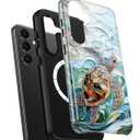 DEENAKIN for Samsung Galaxy S24 Plus Case Cute,Aesthetic Tortoise Shell Ocean Costal,Compatible with Magsafe,Trendy Unique Retro Turtle Magnetic Slim Shockproof Protective Phone Cover for Women Girl