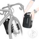 Rhinowalk Bike Front Pannier Bag Fork Bag Waterproof Bicycle Rack Bag Shoulder Bag for E-Scooter Mountain Bike Accessories -Black, 4L