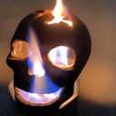 2pcs Refractory Materials Fireproof Imitated Human Fire Pit Skulls Gas Log for NG, LP Wood Fireplace, Firepit, Campfire, Halloween Decor, BBQ