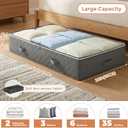 Budding Joy 90L Under Bed Storage Containers, Closet Organizers and Storage Bins, Foldable Underbed Storage Bags for Linen Sheets, Blanket, Clothing, Comforter, Sweaters, Pillows, Wrapping Paper, Grey