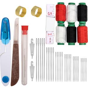 39Pcs Sewing Tool Set, Big Eye Steel Sewing Needle Kit, Stainless Steel Sewing Needles, Steels Needles for Hand Sewing, Suitable Sewing Supplies for Various Stages