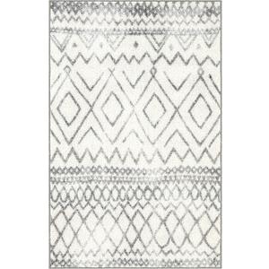 Maples Rugs Abstract Diamond Modern Distressed Kitchen Rugs Non Skid Accent Area Floor Mat [Made in USA], 3'10" x 2'6", Neutral