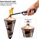 Matney Outdoor Metal Patio Torches – Use for Deck, Patio, Back Yard, Out Door Parties, Wedding – Includes Fiberglass Wick and Snuffer Cap (4 Pack)