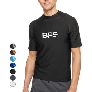 BPS Rashguard for Men Long Sleeve Short Sleeve Rash Guard Sun Protection Shirt UPF Quick Dry Mens Swim Shirt Fishing Surfing (XX-Large)