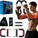 Twister Arm Trainer, Chest Workout Equipment for Men & Women Adjustable 5 Resistance Levels (40-130 lbs), Ergonomic Home Gym Strength Trainer with Anti-Slip Handles & Carry Bag