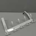 TICONN Over The Door Hooks, 5 Heavy Duty Tri Coat Rack All Metal Coat Hanger for Bathroom Bedroom Dorm (White, 1PK, Fit 1-3/8" Doors)