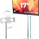 COOPER TabStand, 20" Tall iPad Stand for Desk, Portable Monitor Holder up to 17" Holds 4.4lb, Desktop Tablet Stand, Tablet Mount, Apple iPad Holder for Desk, for Samsung, Kindle, Fire (Frost White)