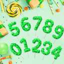Green Pixel 3rd Birthday Number Candles, Number 3 Candle Cake Topper Decorations for Green Pixel Game Themed Parties, Birthday Cake Candles for Boys Girls Kids Party Supplies