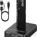 M.2 NVMe & SATA to USB Adapter - USB 3.2 Gen 2 10Gbps External SSD Enclosure, Aluminium Alloy Housing, Supports M.2 (M Key) NVMe & (B+M Key) SATA SSDs, Plug and Play External Storage Solution