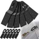 12 Pcs Roof Anchor Hitch Clips - Black, Permanent, Connects To Wood Surfaces, Use With Roofing Harness, Safety Ropes