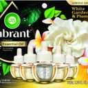 Air Wick Plug In Scented Oil Refills, White Gardenia+Plumeria, Air Fresheners for Home Long Lasting, Room Fresheners,Air Freshener Plug In, Essential Oils, Home Essentials for Small&Large Spaces, 4 ct