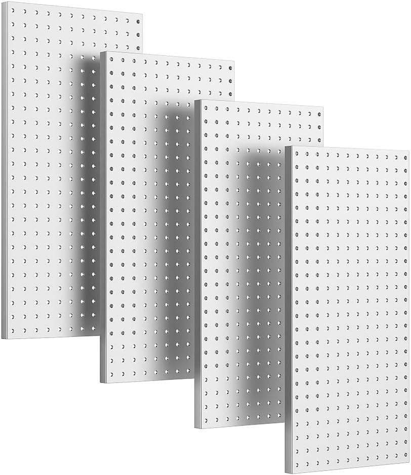Ultrawall 4 Pcs Metal Pegboard Wall Panels, Peg Boards for Garage Tool Storage (Gray)