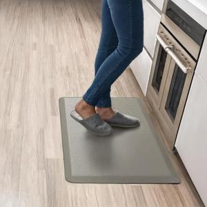Anti Fatigue Kitchen Mats for Floor | Padded Kitchen Rugs | Non Slip, Cushioned Standing Desk Mat | Waterproof Floor Mat for Home and Office | 17.3" x 28" X 0.47", Grey, 1-Pack | More Dcor