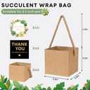 ULLIKI 2.5 Inch Succulents Wrap Bags with Thank You & Let Love Grow Stickers, Mini Succulent Gift Bags with Handles, Succulent Party Favors for Guests, Garden Party Favors for Guests (Brown 40pcs)