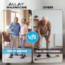Allay Walking Canes for Men & Women - Adjustable Canes for Women for Stability, Self Standing Wide Quad Pivot Base, Light Weight, Soft Handle Grip and Travel Bag, Walking Sticks for Seniors & Adults