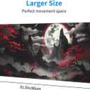 Extended Gaming Mouse Pad, Large Desk Mat XL Anime Mouse Pad Waterproof with Stitched Edges, Non-Slip Desktop Pad for Home and Office, Level Up Your 31.5x11.8 Inch (Night canyon2)