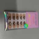 BTArtbox Press On Nails Almond - Gilder Roar, Sparkly Leopard Medium Press On Nails with Glue and Adhesive Tabs for Women, Soft Gel Glue On Nails in 16 Sizes - 32 Stick On Nails Kit