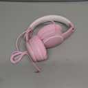 RORSOU R10 Over-Ear Headphones with Microphone, Lightweight Folding Stereo Bass Headset with 1.5M No-Tangle Cord, Portable Wired Headphones for Smartphone Tablet Computer MP3 / 4 (Pink)