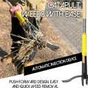 Weed Puller Tool with Long Handle,44'' Heavy Duty 4-Claw Stand Up Garden Weeding Tool-Double Weeding Technique,Weed Remover Tool That not Body BendingErgonomic