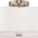 Livex Lighting 3-Light Ceiling Mount, Brushed Nickel, 18"L x 18"W x 8.5"H