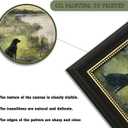 Framed Landscape Vintage Canvas Wall Art Retro Nature Green 3D Textured Botanical Painting Picture Rustic Farmhouse Antique River Black Dog Poster Print Artwork for Living Room Office Decor, 24"L x 16"W