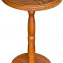 LAPTAIN Small Round Side Table, 13 Inch Solid Wood Drink Table with Pedestal Base, 20.5 Inch Tall Accent Martini Table for Living Room, Bedroom, Sofa & Small Spaces, Natural