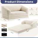 Convertible Sofa Bed, 3-in-1 Foldable Loveseat Couch with Armrest, Corduroy Floor Sofa & Sleeper Bed, No Assembly High-Density Foam Futon Mattress for Living Room, Small Apartment, Dorm