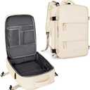 Coowoz Large Casual Travel Backpack For Women Men,Carry On Rucksack Flight Approved,Hiking Waterproof Outdoor Sports Daypack Fit 15.6 Inch Laptop Shoes Compartment (Beige)