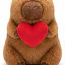 Valentine's Heart-Holding Capybara Plush 12 inch - Premium Huggable Stuffed Animal, Soft Capybara Plush Toy for Her, Him, Kids, Romantic Gifts & Home Decor