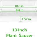 Square Plant Saucer 10 Inch 4 Pack, Plant Drip Trays and Flower Pot Saucers，Doubles Plant Water Catcher Tray, Plant Trays for Indoors No Holes, Plant Drainage Tray Saucers for Potted Plants