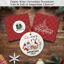 2 x Wine Ornaments for Christmas Tree  Funny Christmas Ornament Life is Full of Important Choices  Christmas Tree Decorations for Wine Lovers