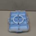 Divided Serving Tray with Lid and Handle,8 Compartments Snacks Box,Snack Fruit Veggie Tray,Portable Platter for Candy Fruits Nuts Snack Party Entertaining Picnic (Blue) (Blue-new-1)