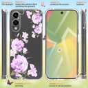for Samsung Galaxy S25 Edge Case Flowers [Buffertech 6.65ft Military-Grade Drop Protection] [Anti Peel Off Tech] Clear TPU Bumper 5G Phone Case Cover Design (Flower Series)