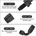 6 PCS 6AN Hose End Fitting 90 Degree Swivel - 6an 90 Degree Fittings for CPE Braided Hose (Black)