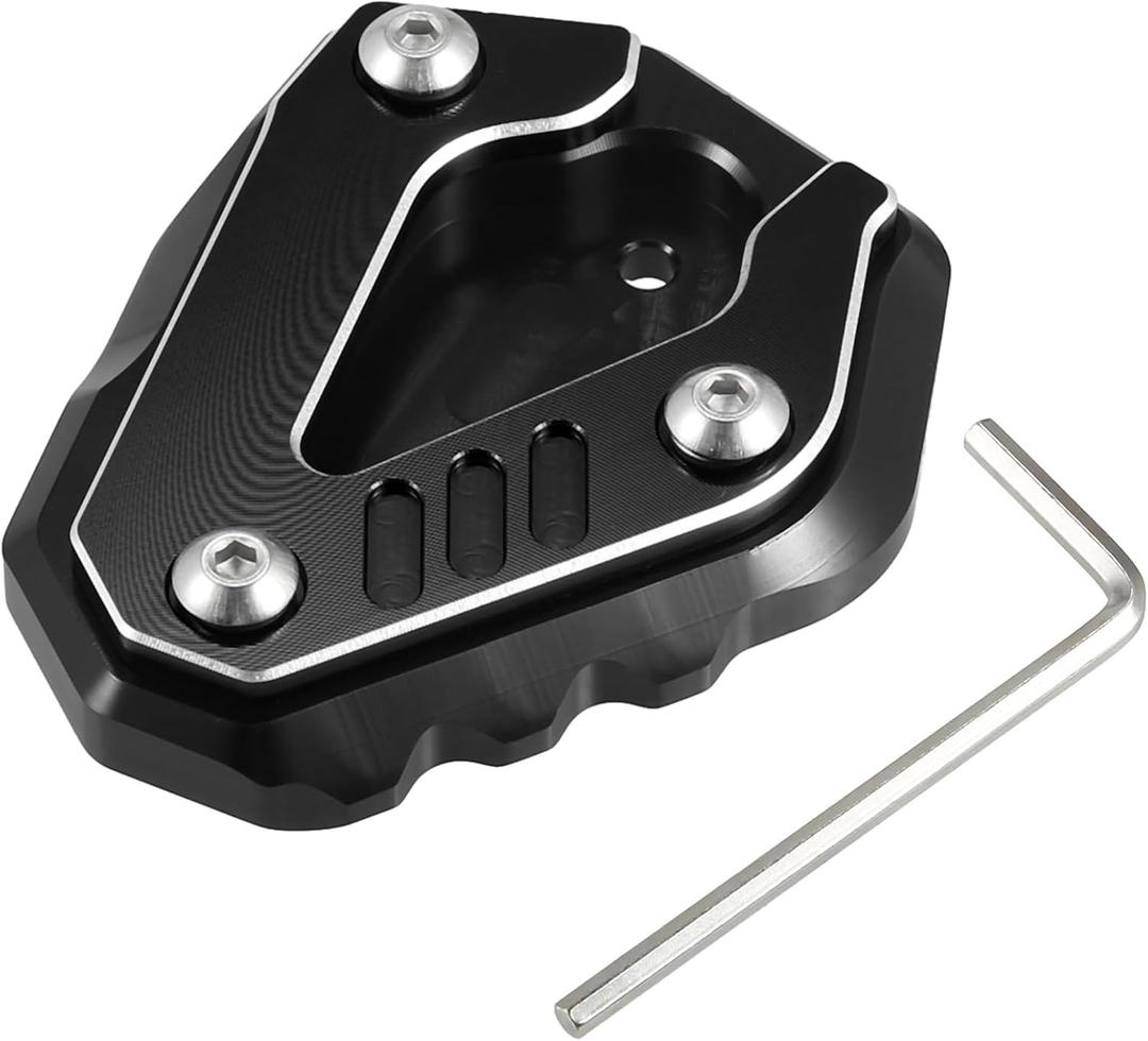 X AUTOHAUX 1 Set Aluminum Alloy Motorcycle Kickstand Pad for BMW S1000RR 2019-2023 Motor Bike Extension Foot Support with Wrench Black