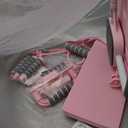 5 in 1 Pilates Board, Foldable Pilates Reformer Set with Resistance Bands, Portable Pilates Sliding Board, Trainer Machine for Home Workout, Ab, Core, Fitness, Exercise (Pink)